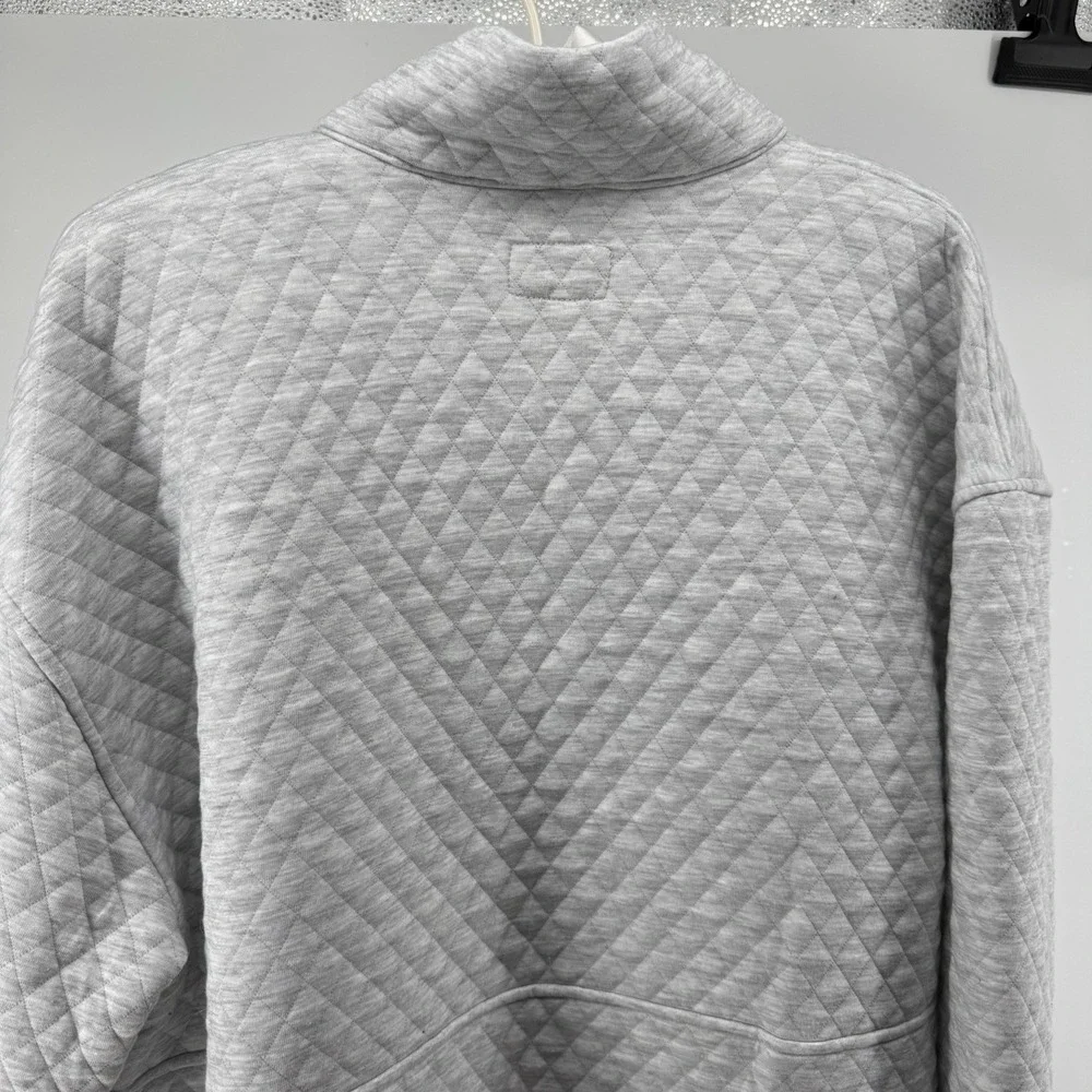 Marine Layer Quilted Pullover Jacket Gray Cozy Minimalist Athleisure XL Coastal - Picture 5 of 8